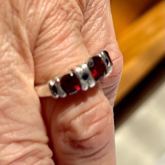 Antique garnet and silver ring - Picture 5 of 6